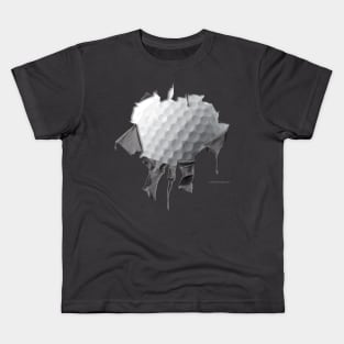 Shredded, Ripped and Torn Golf Ball Kids T-Shirt